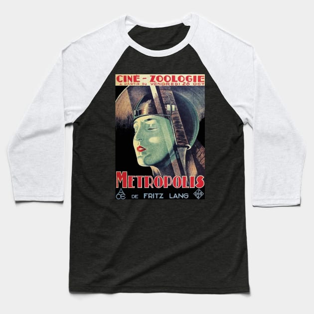 Metropolis, 1927 French Film Poster Baseball T-Shirt by VintageArtwork